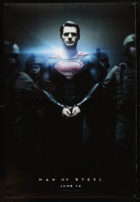 2m467 MAN OF STEEL teaser DS 1sh '13 Henry Cavill in the title role as Superman handcuffed!