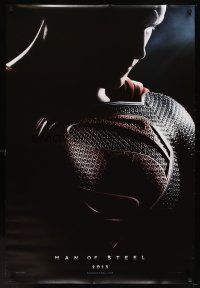2m466 MAN OF STEEL teaser DS 1sh '13 close-up of Henry Cavill in the title role as Superman!