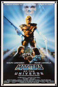 2m481 MASTERS OF THE UNIVERSE 1sh '87 great image of Dolph Lundgren as He-Man!