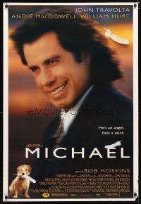 2m493 MICHAEL 1sh '96 John Travolta w/angel wings & puppy, Andie MacDowell!
