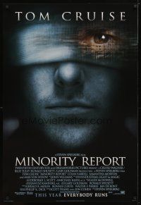 2m499 MINORITY REPORT style A int'l advance DS 1sh '02 Steven Spielberg, Tom Cruise, Colin Farrell