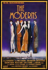 2m502 MODERNS 1sh '88 Alan Rudolph, Keith Carradine, cool art of trendy 1920s people!
