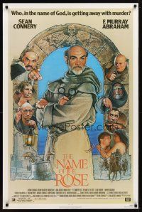 2m522 NAME OF THE ROSE 1sh '86 Der Name der Rose, great Drew Struzan art of Sean Connery as monk!