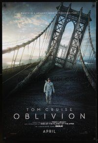 2m540 OBLIVION teaser DS 1sh '13 Morgan Freeman, cool image of Tom Cruise on bridge!