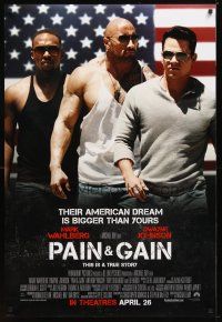 2m558 PAIN & GAIN advance DS 1sh '13 Mark Wahlberg, Dwayne Johnson, their dreams are bigger!