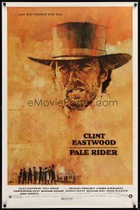 2m560 PALE RIDER 1sh '85 great artwork of cowboy Clint Eastwood by C. Michael Dudash!