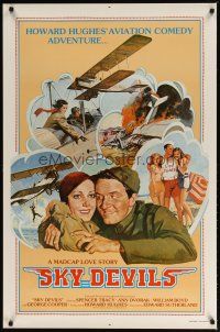 2m675 SKY DEVILS 1sh R79 Howard Hughes, great art of Spencer Tracy, Ann Dvorak & airplanes!