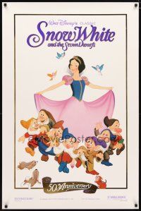 2m689 SNOW WHITE & THE SEVEN DWARFS foil 1sh R87 Walt Disney animated cartoon fantasy classic!