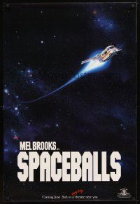 2m695 SPACEBALLS teaser 1sh '87 best Mel Brooks sci-fi Star Wars spoof, Bill Pullman, Moranis