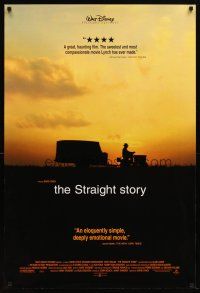 2m727 STRAIGHT STORY DS 1sh '99 David Lynch, Walt Disney, riding lawnmower & sunset!