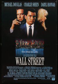 2m799 WALL STREET int'l 1sh '87 Michael Douglas, Charlie Sheen, Daryl Hannah, Oliver Stone!