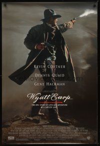 2m837 WYATT EARP DS 1sh '94 cool image of Kevin Costner in the title role firing gun!