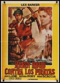 2p023 ROBIN HOOD & THE PIRATES Argentinean 21x29 '61 art of Lex Barker in title role!