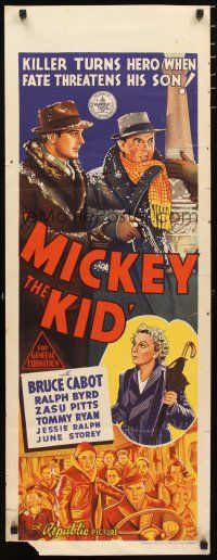 2p228 MICKEY THE KID long Aust daybill '39 cool artwork of Bruce Cabot & Ralph Byrd!