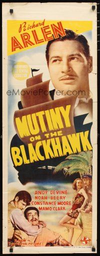 2p230 MUTINY ON THE BLACKHAWK long Aust daybill '39 Richard Arlen, Devine, Beery, Constance Moore!