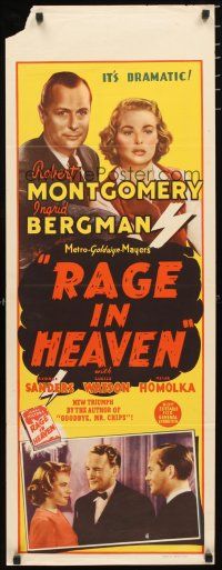 2p232 RAGE IN HEAVEN long Aust daybill '41 Ingrid Bergman, Robert Montgomery & George Sanders!
