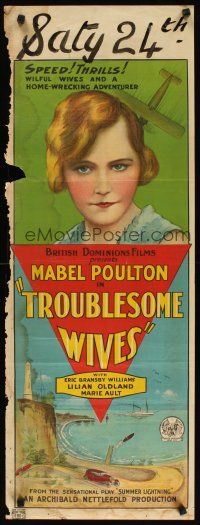 2p239 TROUBLESOME WIVES Aust daybill '28 art of Mabel Poulton, a home-wrecking adventurer!