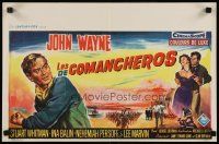 2p284 COMANCHEROS Belgian '61 artwork of cowboy John Wayne, directed by Michael Curtiz!