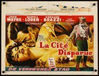 2p293 LEGEND OF THE LOST Belgian '57 romantic art of John Wayne tangling with sexy Sophia Loren!
