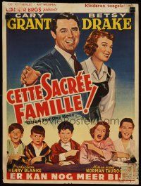 2p301 ROOM FOR ONE MORE Belgian '52 great artwork of Cary Grant & Betsy Drake!