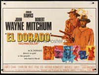 2p477 EL DORADO British quad '67 John Wayne, Robert Mitchum, Howard Hawks!