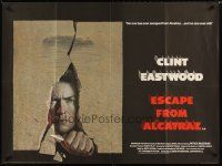 2p481 ESCAPE FROM ALCATRAZ British quad '79 cool artwork of Clint Eastwood busting out by Lettick!