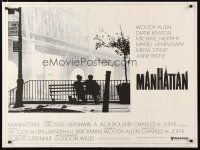 2p506 MANHATTAN British quad '79 classic image of Woody Allen & Diane Keaton by Brooklyn bridge!