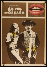 2p755 CAT BALLOU Czech 23x33 '75 classic sexy cowgirl Jane Fonda, Lee Marvin, great artwork!