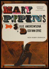 2p771 MARY POPPINS Czech 23x33 '69 Walt Disney's musical classic, different Galova artwork!