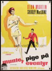 2p648 ALL IN A NIGHT'S WORK Danish '61 Stevenov art of sexy Shirley MacLaine wearing only a towel!