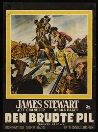 2p655 BROKEN ARROW Danish '51 James Stewart, Jeff Chandler, sexy Debra Paget, different art!