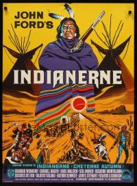 2p657 CHEYENNE AUTUMN Danish '65 John Ford directed, different Wenzel art of Native American!