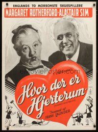 2p680 HAPPIEST DAYS OF YOUR LIFE Danish '51 Alastair Sim, Margaret Rutherford, wacky Grave art!