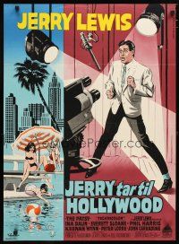 2p714 PATSY Danish '65 wacky Wenzel art of star & director Jerry Lewis in spotlight!