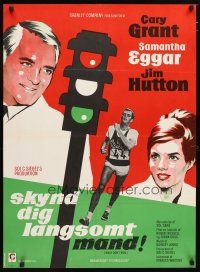 2p739 WALK DON'T RUN Danish '67 Stevenov art of Hutton, Cary Grant & Eggar at Tokyo Olympics!