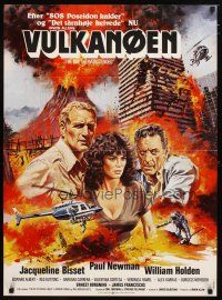 2p741 WHEN TIME RAN OUT Danish '80 cool art of Paul Newman, William Holden & Jacqueline Bisset