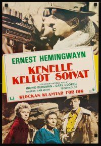 2p254 FOR WHOM THE BELL TOLLS Finnish R70s romantic c/u of Gary Cooper & Ingrid Bergman, Hemingway!