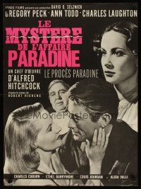 2p430 PARADINE CASE French 23x32 R60s Alfred Hitchcock, Gregory Peck, Ann Todd, Valli