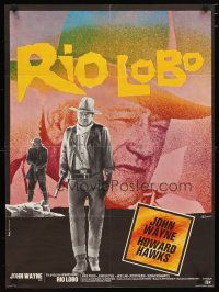 2p435 RIO LOBO French 23x32 '71 Howard Hawks, Give 'em Hell, John Wayne, great cowboy image!