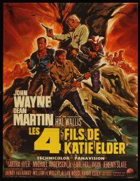 2p439 SONS OF KATIE ELDER French 23x32 '65 different art with John Wayne & Dean Martin by Landi!