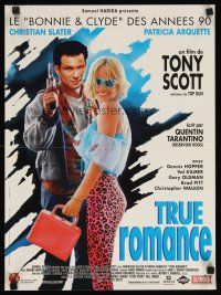 2p402 TRUE ROMANCE French 15x21 '93 Christian Slater, Patricia Arquette, written by Tarantino!