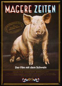 2p196 PRIVATE FUNCTION German '85 Michael Palin, Maggie Smith, great pig art!