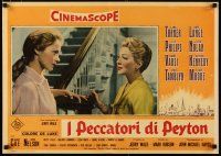 2p090 PEYTON PLACE Italian photobusta '58 Lana Turner, from the novel by Grace Metalious!