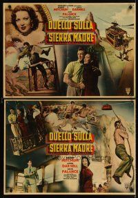 2p092 SECOND CHANCE set of 2 Italian photobustas '54 cool images of Robert Mitchum & Linda Darnell!