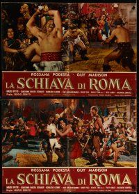 2p094 SLAVE OF ROME 10 Italian photobustas '61 Guy Madison, Podesta, sword & sandal gladiators!