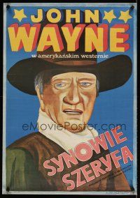 2p068 CAHILL Polish 27x38 '75 different Mucha art of United States Marshall big John Wayne!