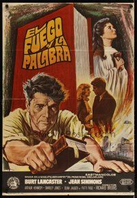 2p141 ELMER GANTRY Spanish '60 Burt Lancaster, Jean Simmons, from Sinclair Lewis novel!