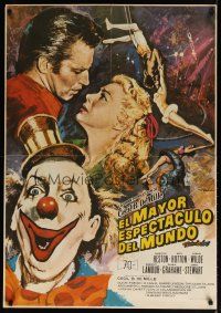 2p145 GREATEST SHOW ON EARTH Spanish R72 DeMille circus classic,Charlton Heston, James Stewart!