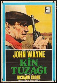 2p050 BIG JAKE Turkish '71 great different artwork of John Wayne with revolver!