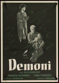 2p331 DIABOLIQUE Yugoslavian '55 Simone Signoret & Vera Clouzot in Clouzot's Les Diaboliques!